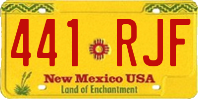 NM license plate 441RJF