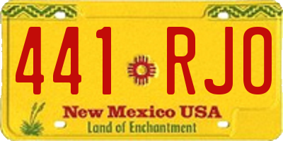 NM license plate 441RJO