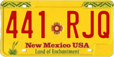 NM license plate 441RJQ