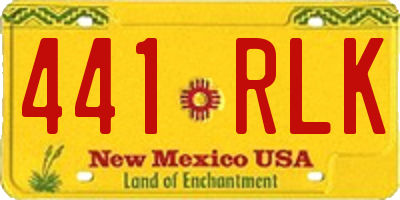 NM license plate 441RLK