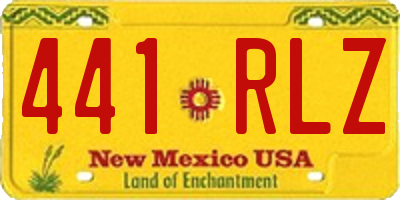 NM license plate 441RLZ