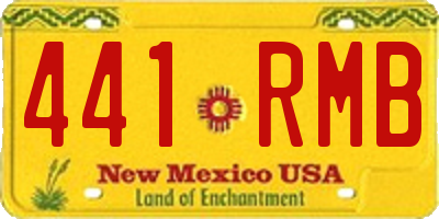 NM license plate 441RMB