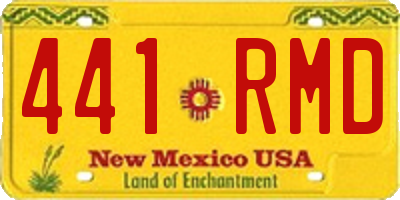 NM license plate 441RMD