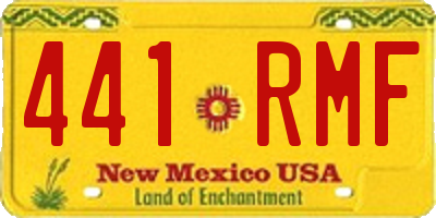 NM license plate 441RMF