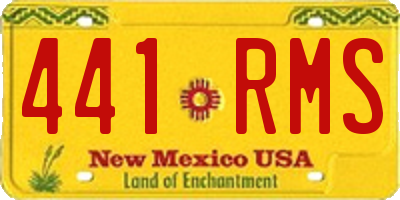 NM license plate 441RMS
