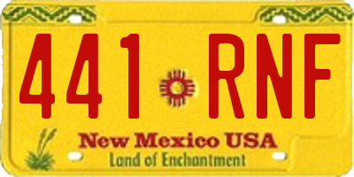 NM license plate 441RNF