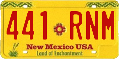 NM license plate 441RNM