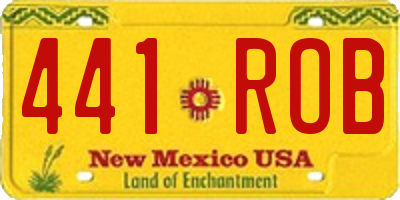 NM license plate 441ROB