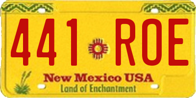 NM license plate 441ROE