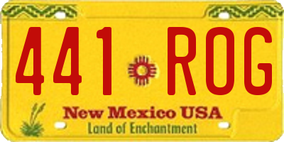 NM license plate 441ROG