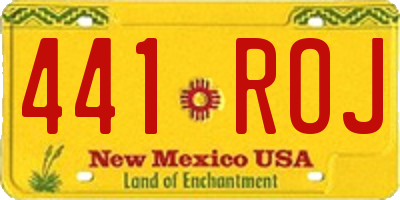 NM license plate 441ROJ