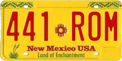 NM license plate 441ROM
