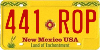 NM license plate 441ROP