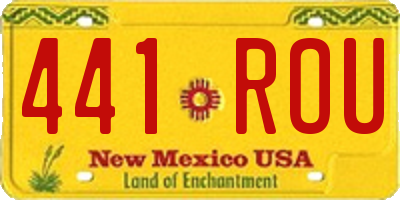 NM license plate 441ROU