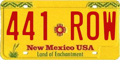 NM license plate 441ROW