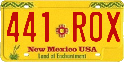 NM license plate 441ROX