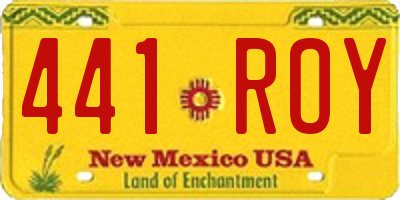 NM license plate 441ROY