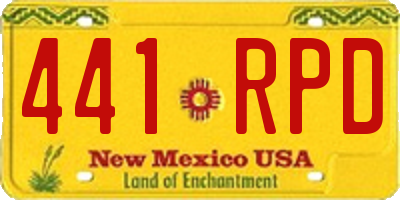 NM license plate 441RPD