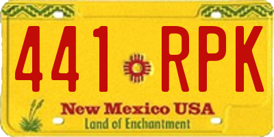 NM license plate 441RPK