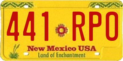 NM license plate 441RPO