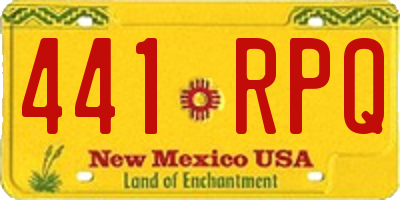 NM license plate 441RPQ