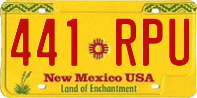 NM license plate 441RPU