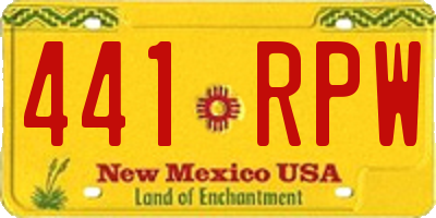 NM license plate 441RPW