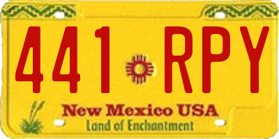 NM license plate 441RPY