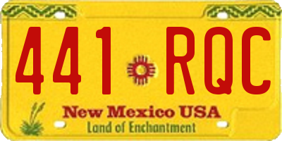 NM license plate 441RQC