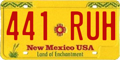 NM license plate 441RUH