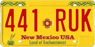 NM license plate 441RUK