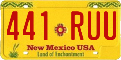 NM license plate 441RUU