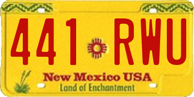 NM license plate 441RWU