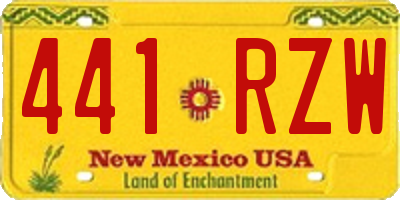 NM license plate 441RZW