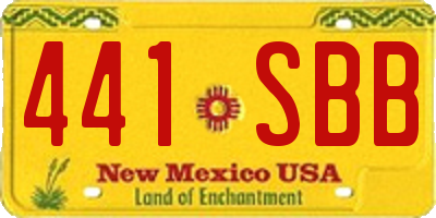 NM license plate 441SBB