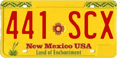 NM license plate 441SCX