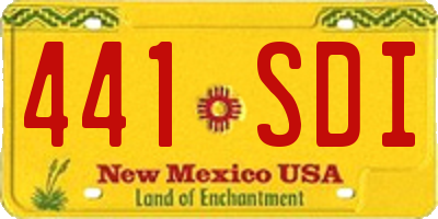 NM license plate 441SDI