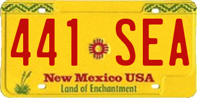 NM license plate 441SEA