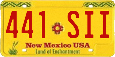 NM license plate 441SII