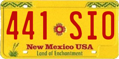 NM license plate 441SIO