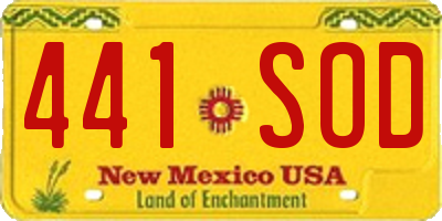 NM license plate 441SOD