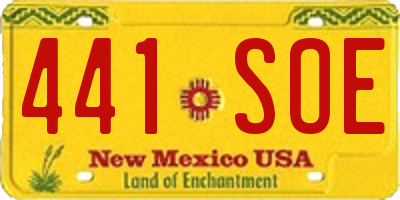 NM license plate 441SOE