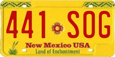 NM license plate 441SOG