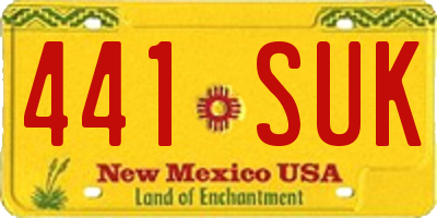 NM license plate 441SUK