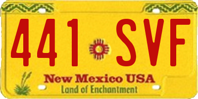 NM license plate 441SVF