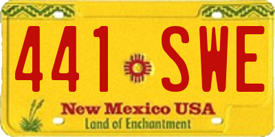 NM license plate 441SWE