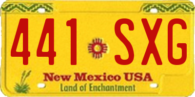 NM license plate 441SXG