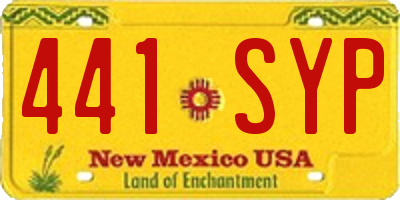 NM license plate 441SYP