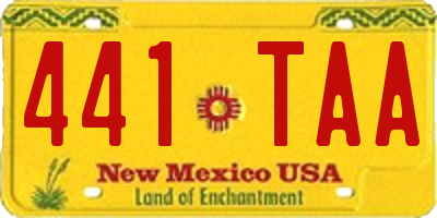 NM license plate 441TAA