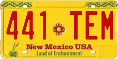 NM license plate 441TEM